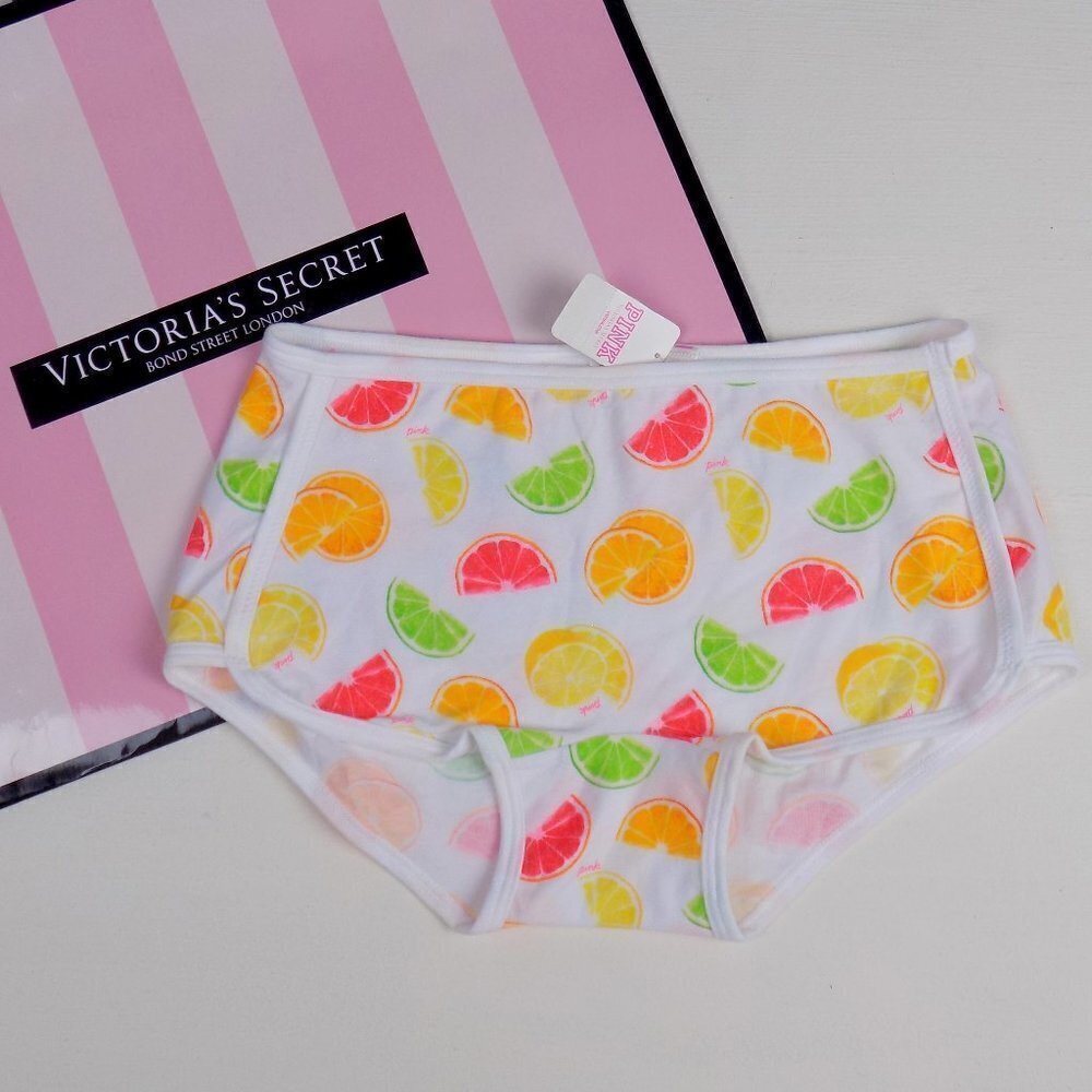 new with tags! PINK VS boyshort citrus summer food undies